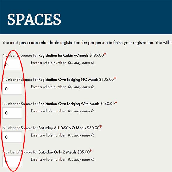 Screenshot of Spaces page